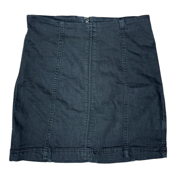 EUC Women's FREE PEOPLE Denim Stretch Mini Skirt Black | Size 6 - Picture 3 of 9